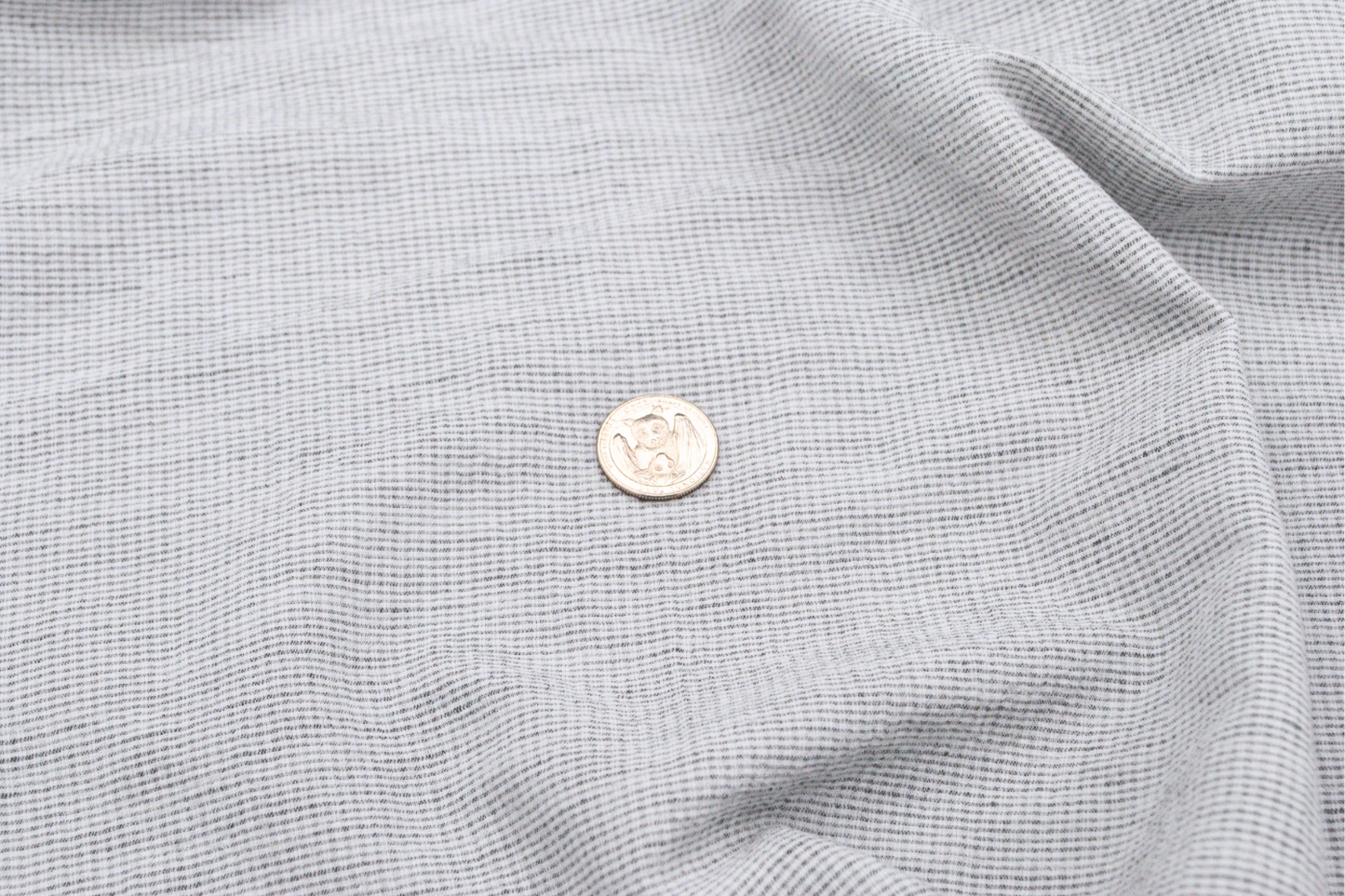 Linen Cotton Deadstock in Gray Microcheck