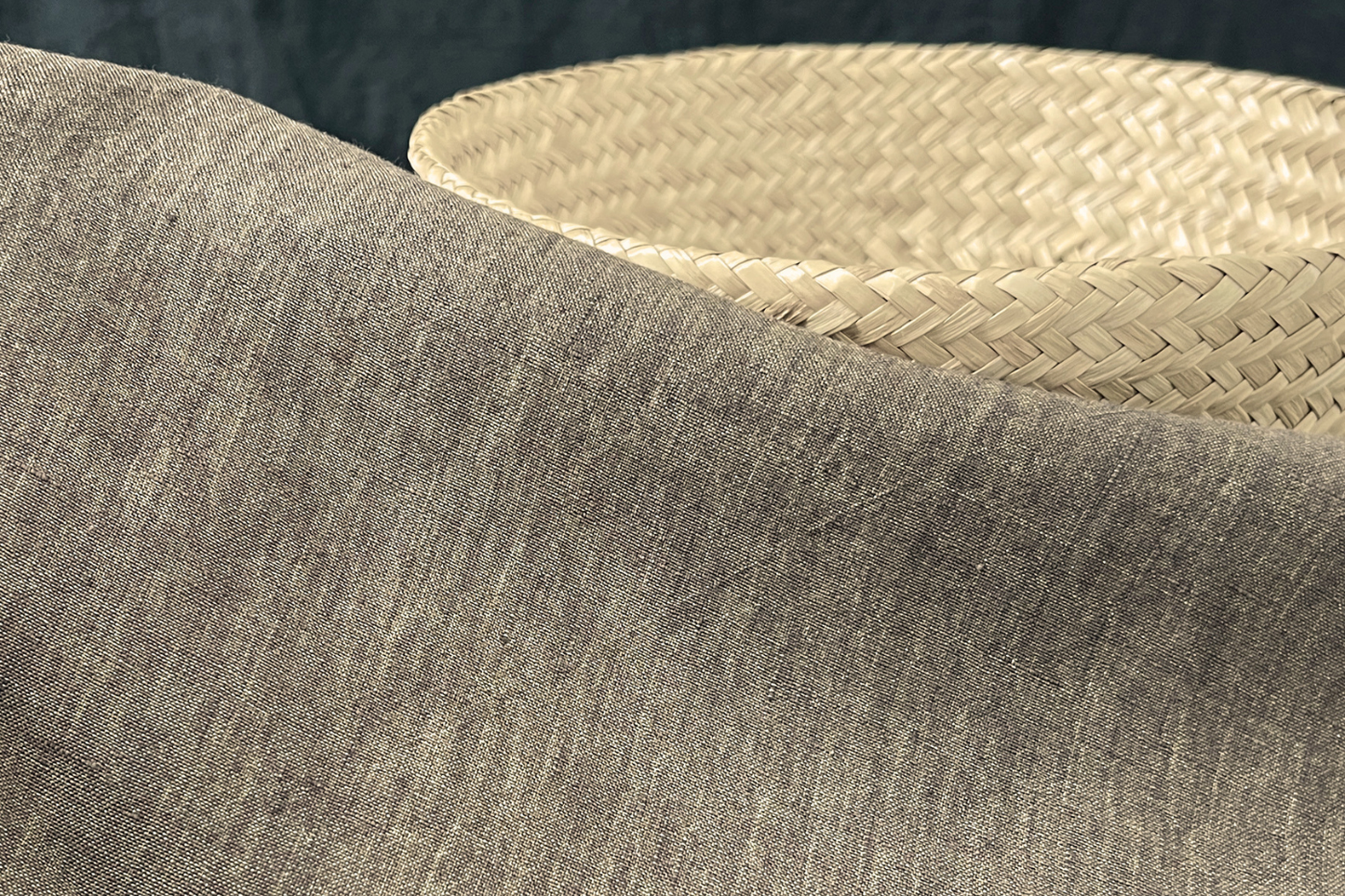 100% Linen Deadstock in Chestnut