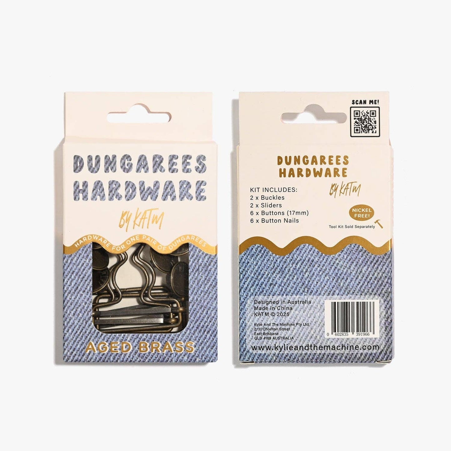 KATM Dungarees Hardware Kit | Aged Brass