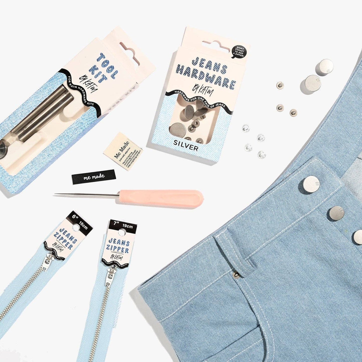 KATM Jeans Zipper | Light Blue