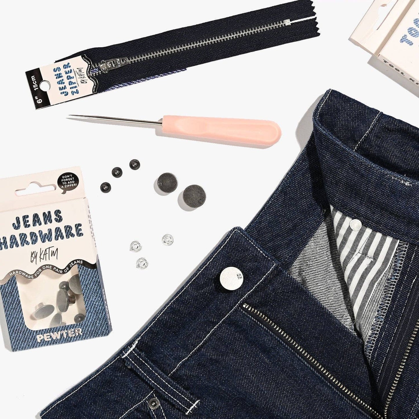 KATM Jeans Zipper | Navy