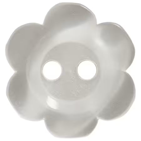 Basic Flower Button 13mm White 8pc