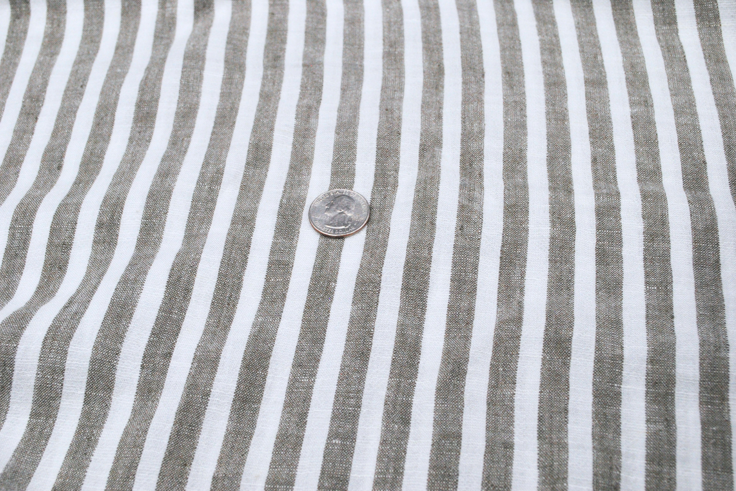 Linen Rayon Deadstock in Gray Stripe