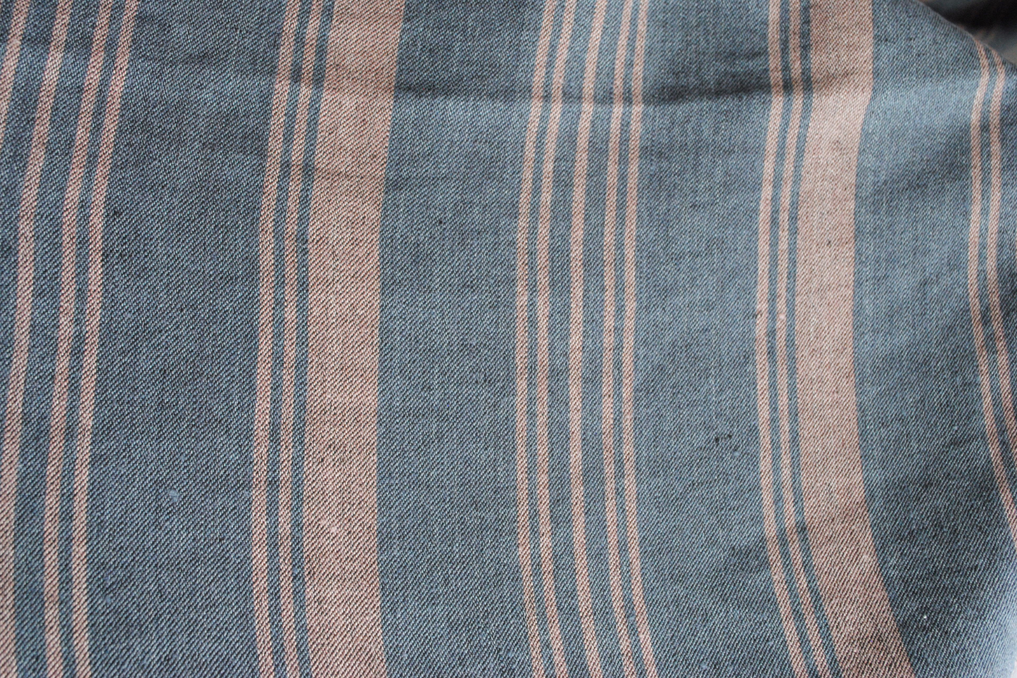 Linen Rayon Deadstock in Black and Bronze Stripe