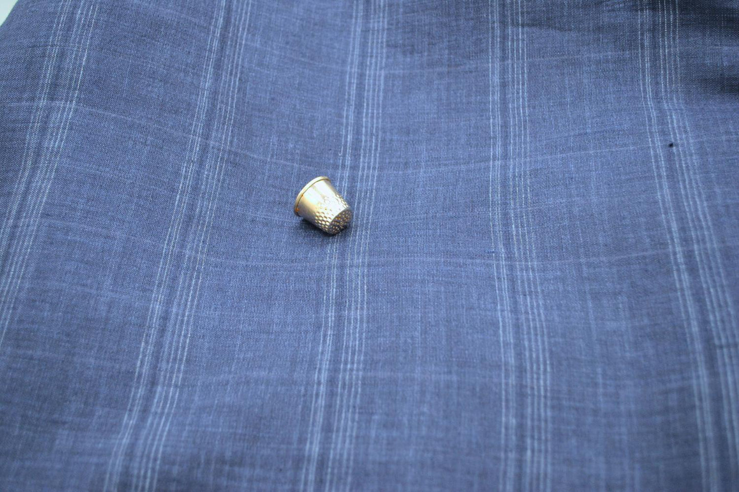 100% Linen Deadstock in Denim Stripe