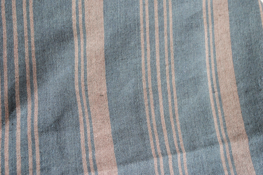 Linen Rayon Deadstock in Black and Bronze Stripe