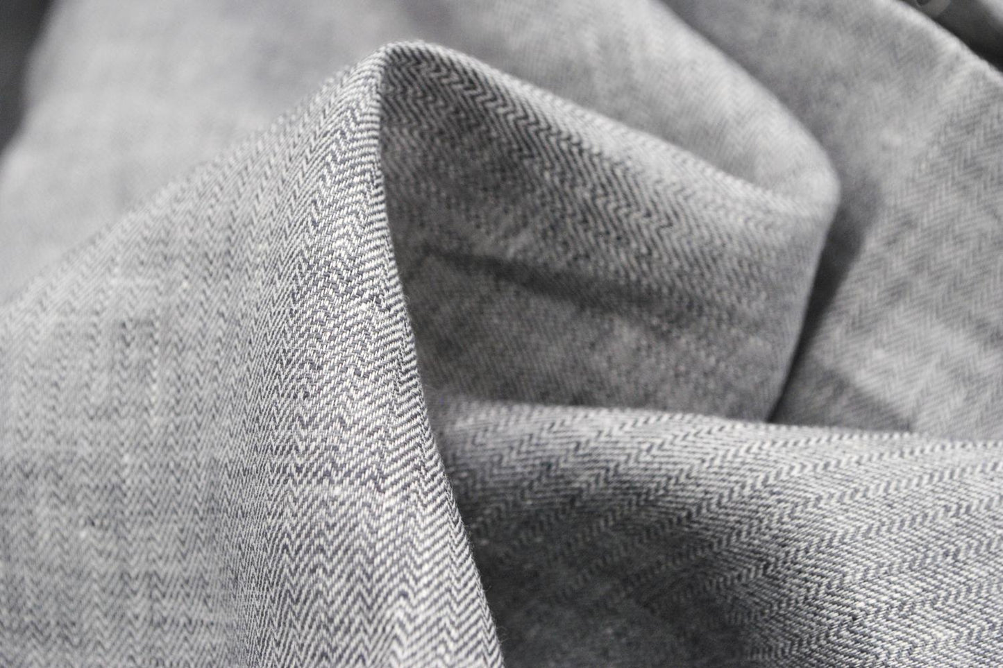 100% Linen Twill Deadstock in Chevron