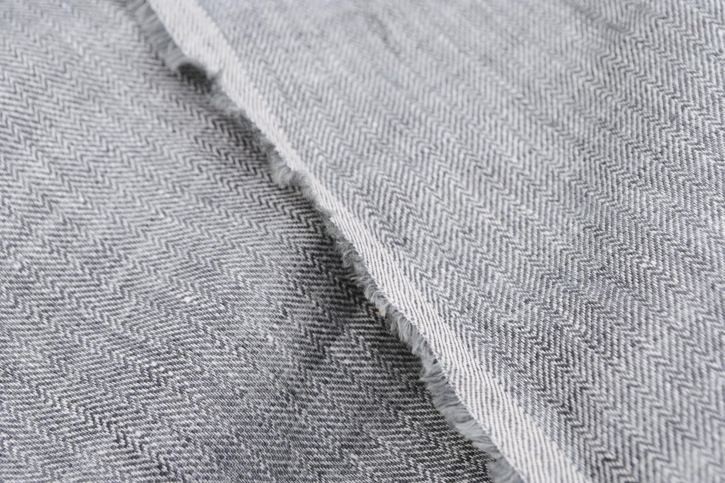 100% Linen Twill Deadstock in Chevron
