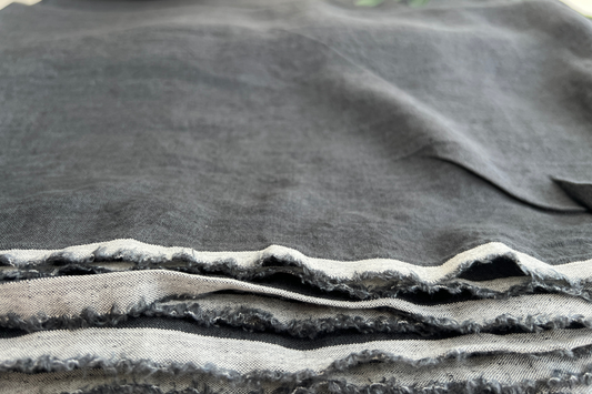 100% Linen Deadstock in Washed Black
