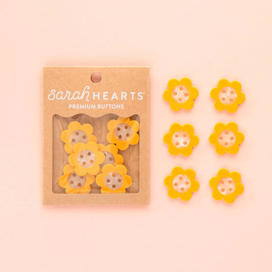 Yellow Daisy Large 1" Buttons
