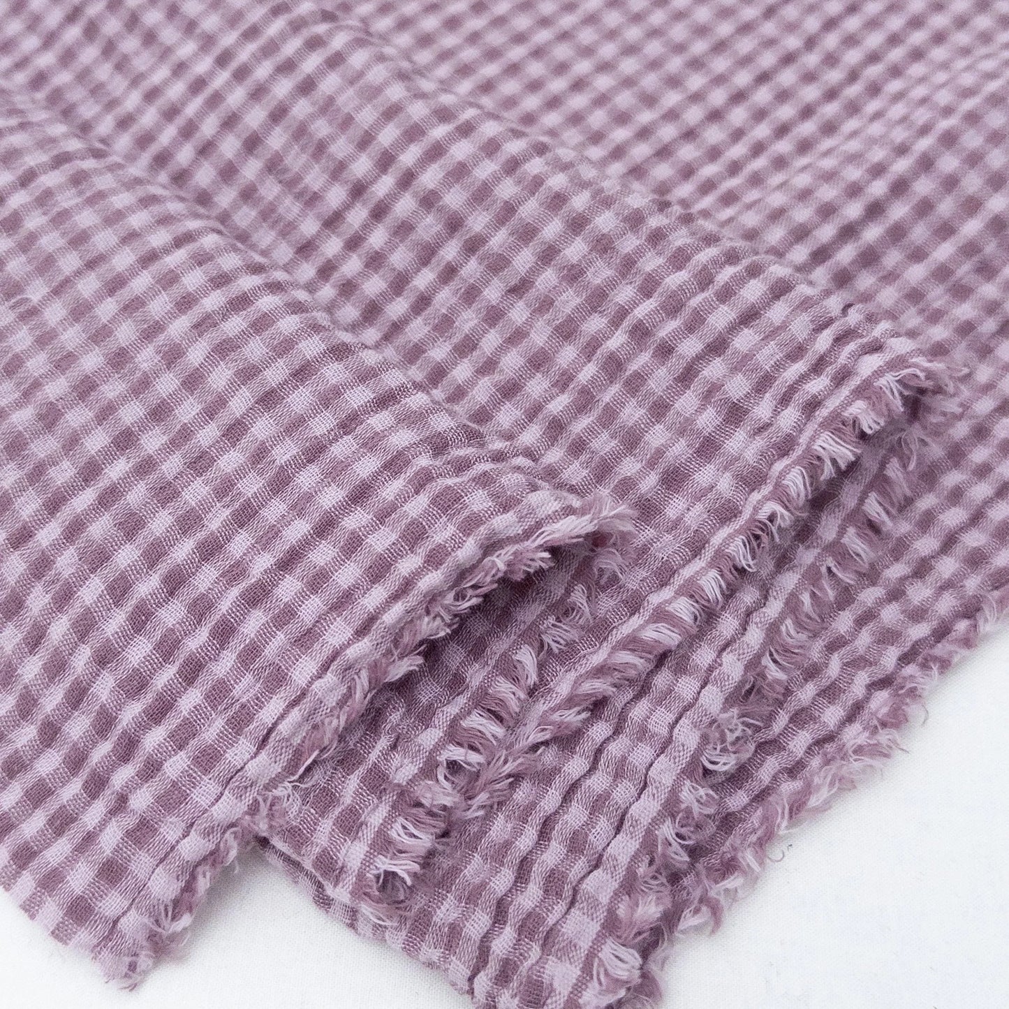Yarn Dyed Organic Cotton Double Gauze Mini Gingham - Dusty Rose