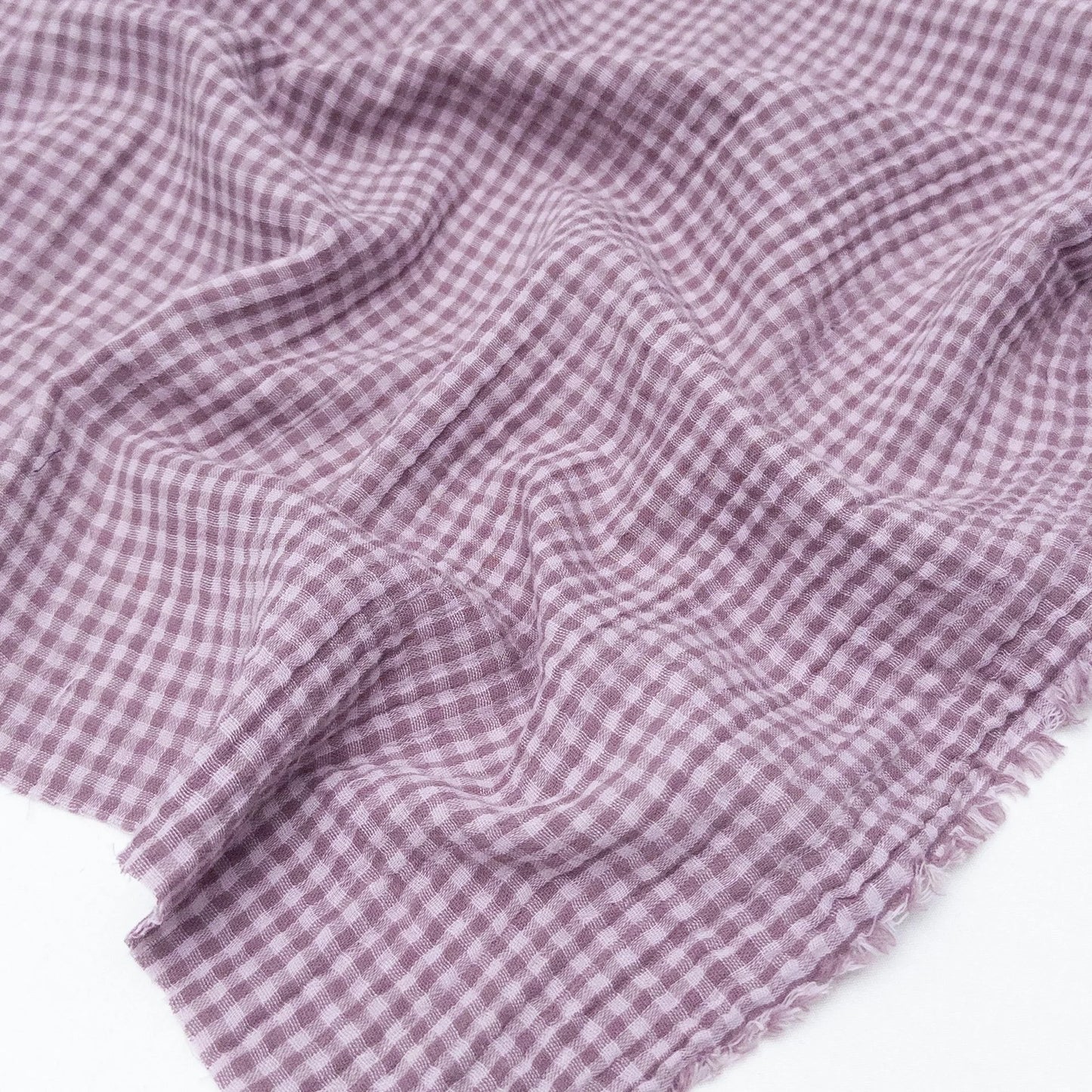 Yarn Dyed Organic Cotton Double Gauze Mini Gingham - Dusty Rose