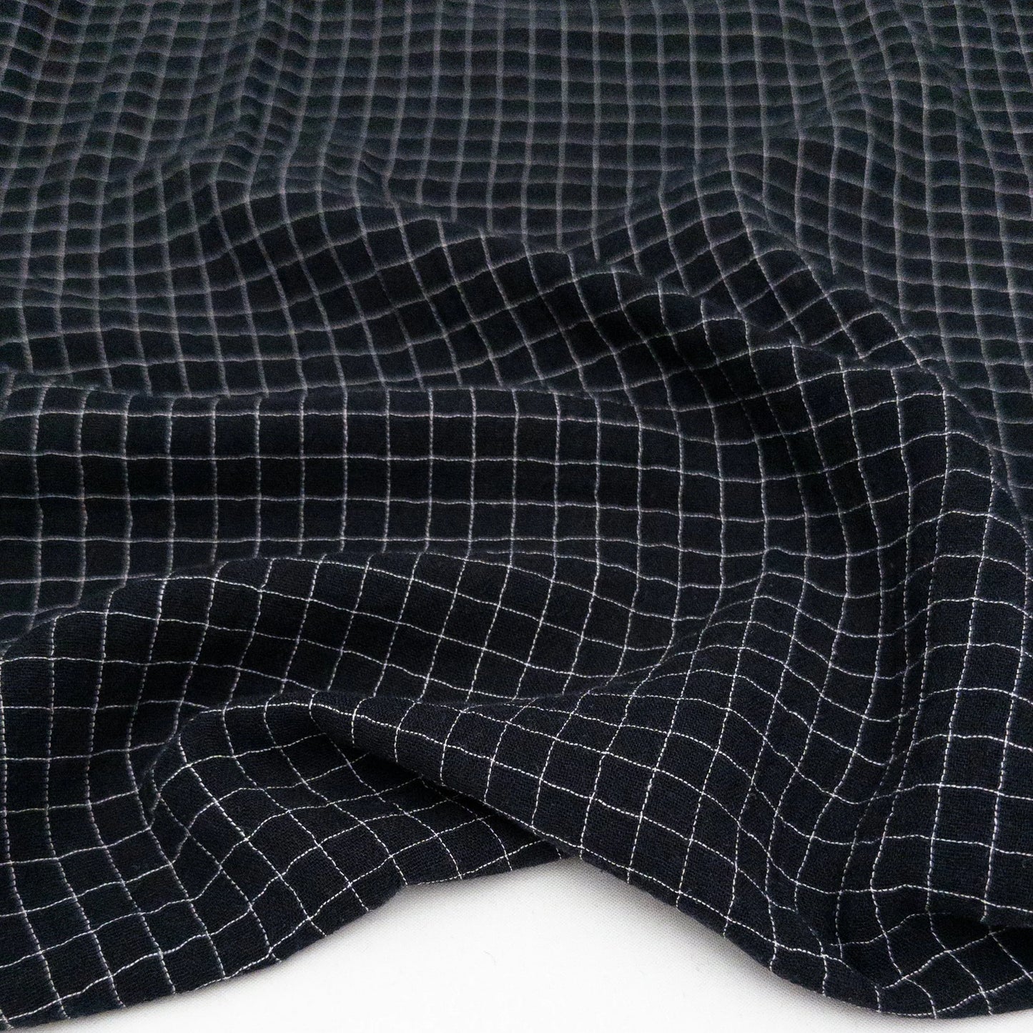 Yarn Dyed Organic Cotton Double Gauze - Black Check