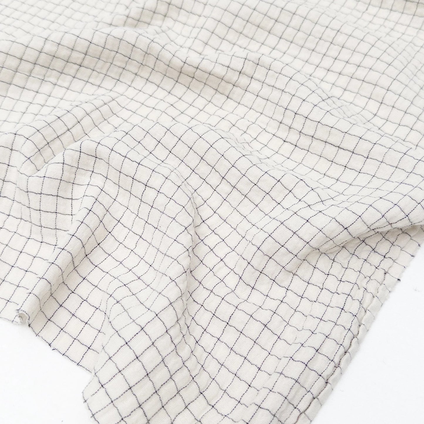 Yarn Dyed Organic Cotton Double Gauze - Black Check