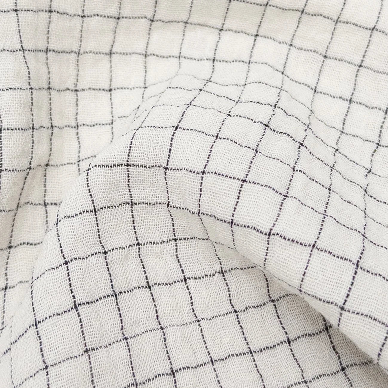 Yarn Dyed Organic Cotton Double Gauze - Black Check
