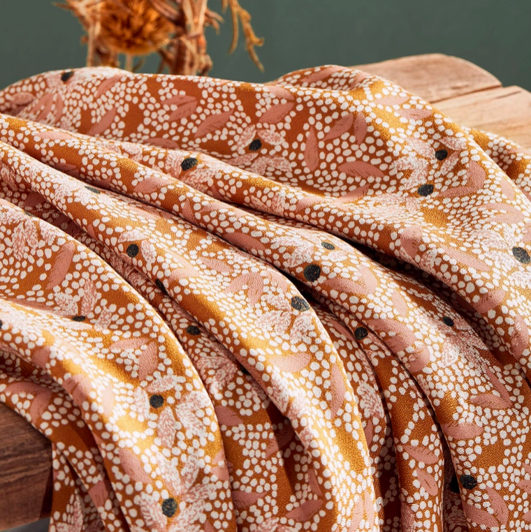 Lucie Viscose Crepe in Ochre