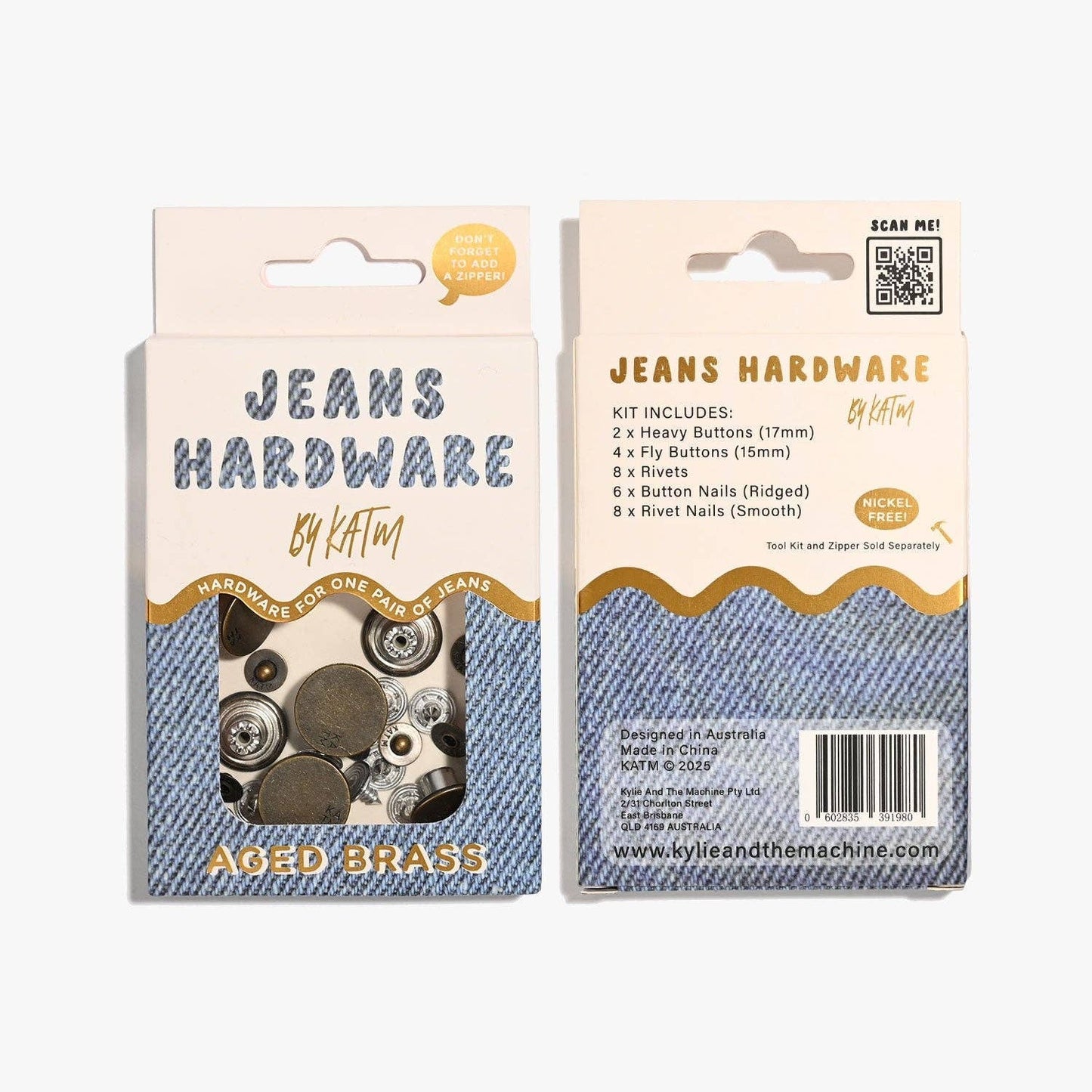 KATM Jeans Hardware Kit | Aged Brass