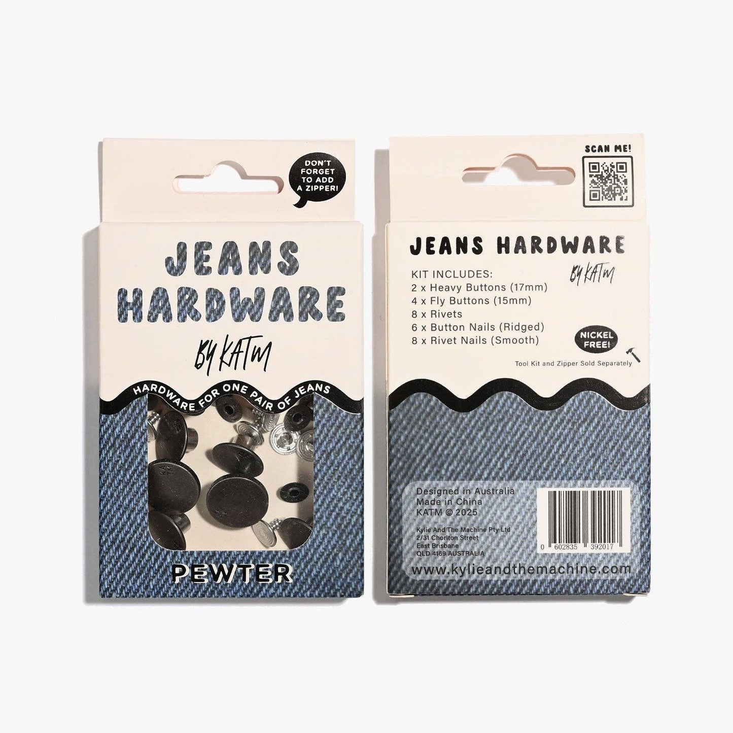 KATM Jeans Hardware Kit  | Pewter